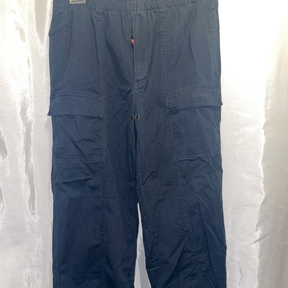 Element Men's navy blue Cargo Pants 100% Cotton Drawstring Elastic Waist Pockets